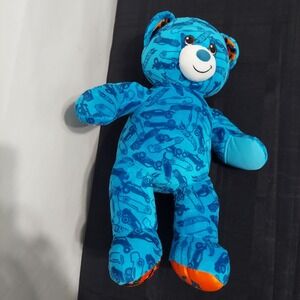 Build-A-Bear Workshop 16" Plush Hot Wheels Print 50th‎ Anniversary Teddy Bear